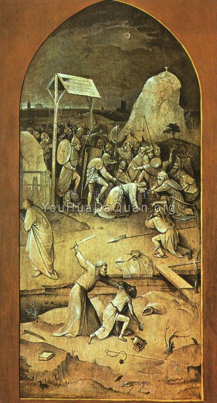 在客西马尼园被捕的基督, 圣安东尼的诱惑三联画外左翼 - 希罗尼穆斯·波希